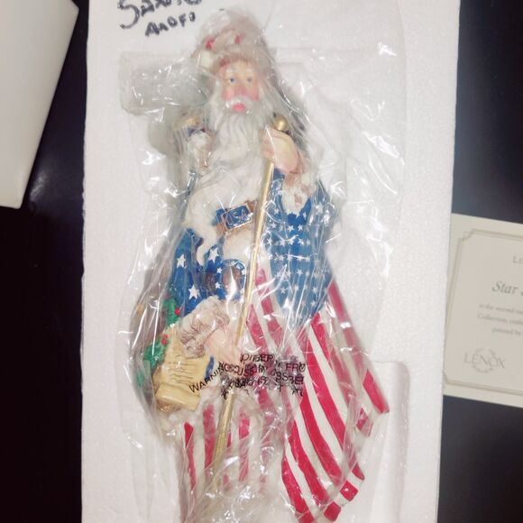 Lenox 2002 Pencil Santa Star Spangled Santa Patriotic Uncle Sam American Flag - Picture 6 of 14